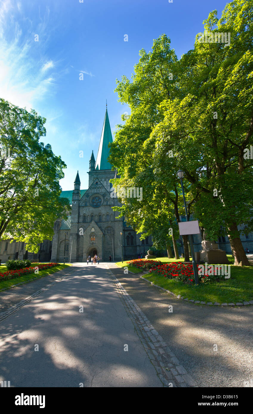 Nidaros Cathedral in Trondheim ,Norway Stock Photo