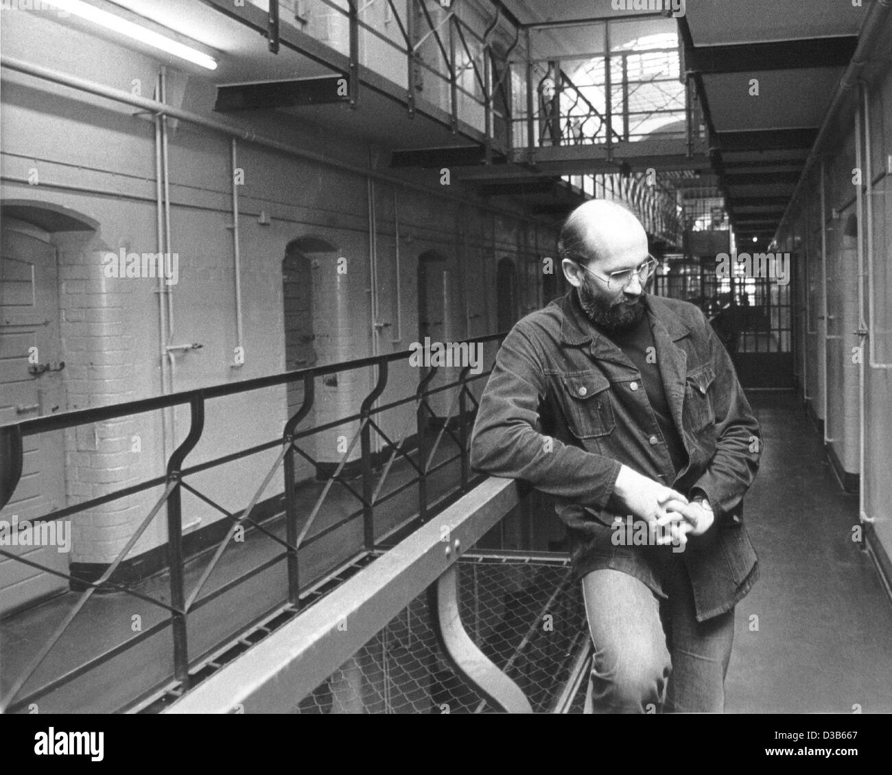 (dpa files) - Lawyer Horst Mahler pictured in the corridor of the Tegel prison in West Berlin, 28 March 1979. The lawyer had been convicted on 26 February 1973 to twelve years of prison for founding and assisting a terrorist group and for assisting to several bank robberies. He was also one of the f Stock Photo