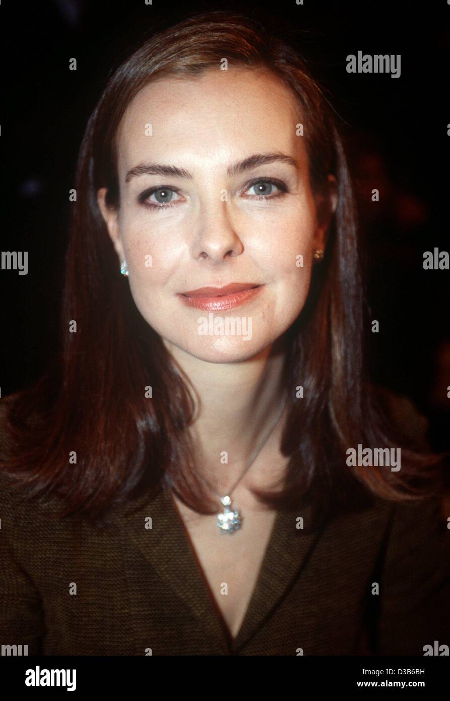 (dpa) - French actress and former model Carole Bouquet, girlfriend of  Gerard Depardieu, at a fashion show in Paris, 15 March 2002. Stock Photo