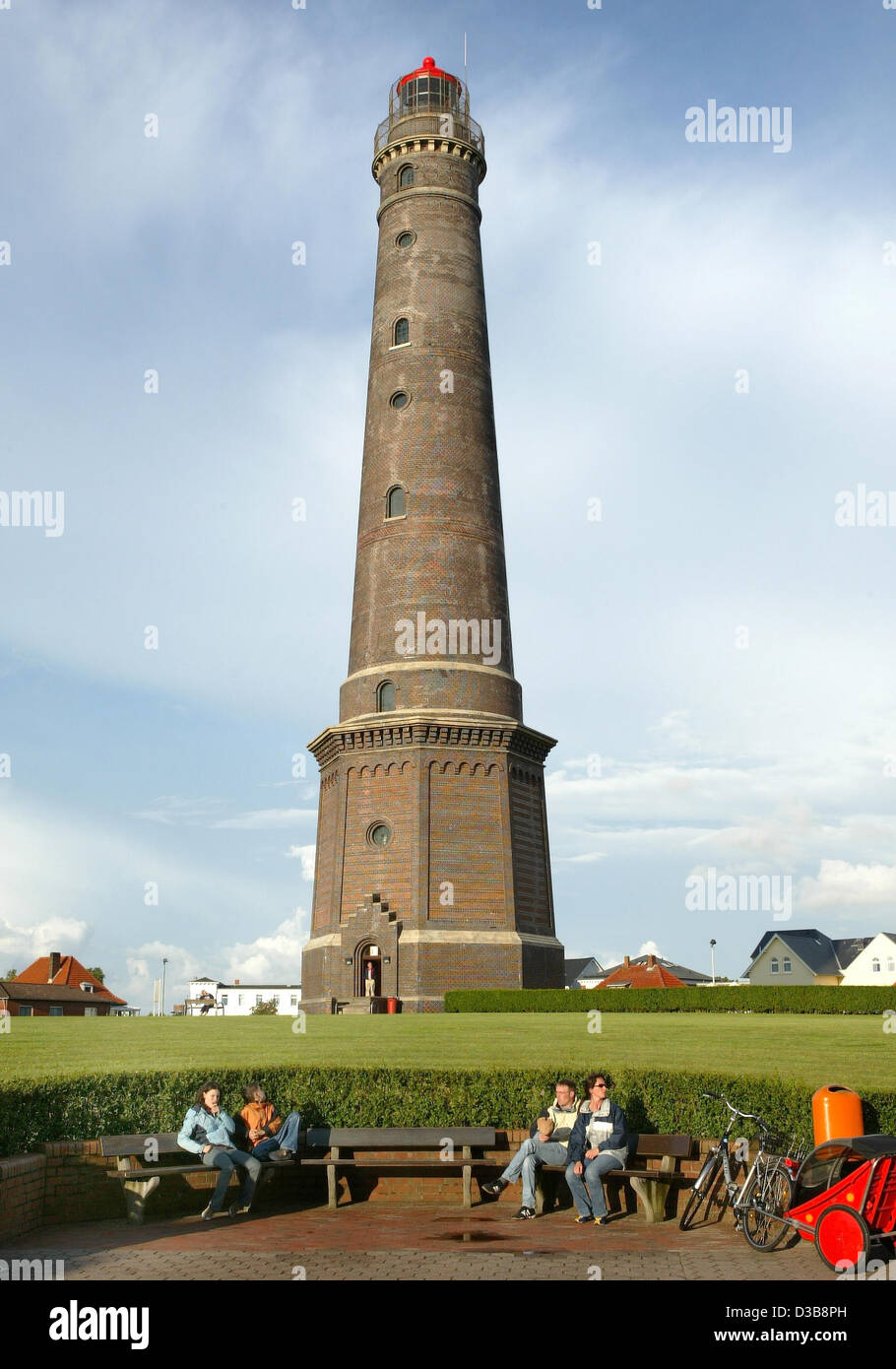 (dpa file) - The picture shows the lighthouse on the island of Borkum, Germany, 25 August 2005. Stock Photo