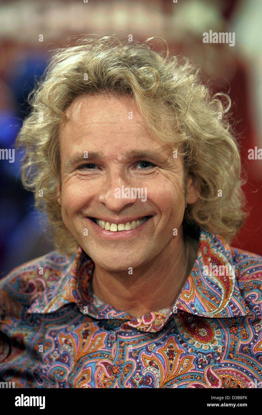 Dpa German Tv Host Thomas Gottschalk Smiles During The Recording Stock Photo Alamy