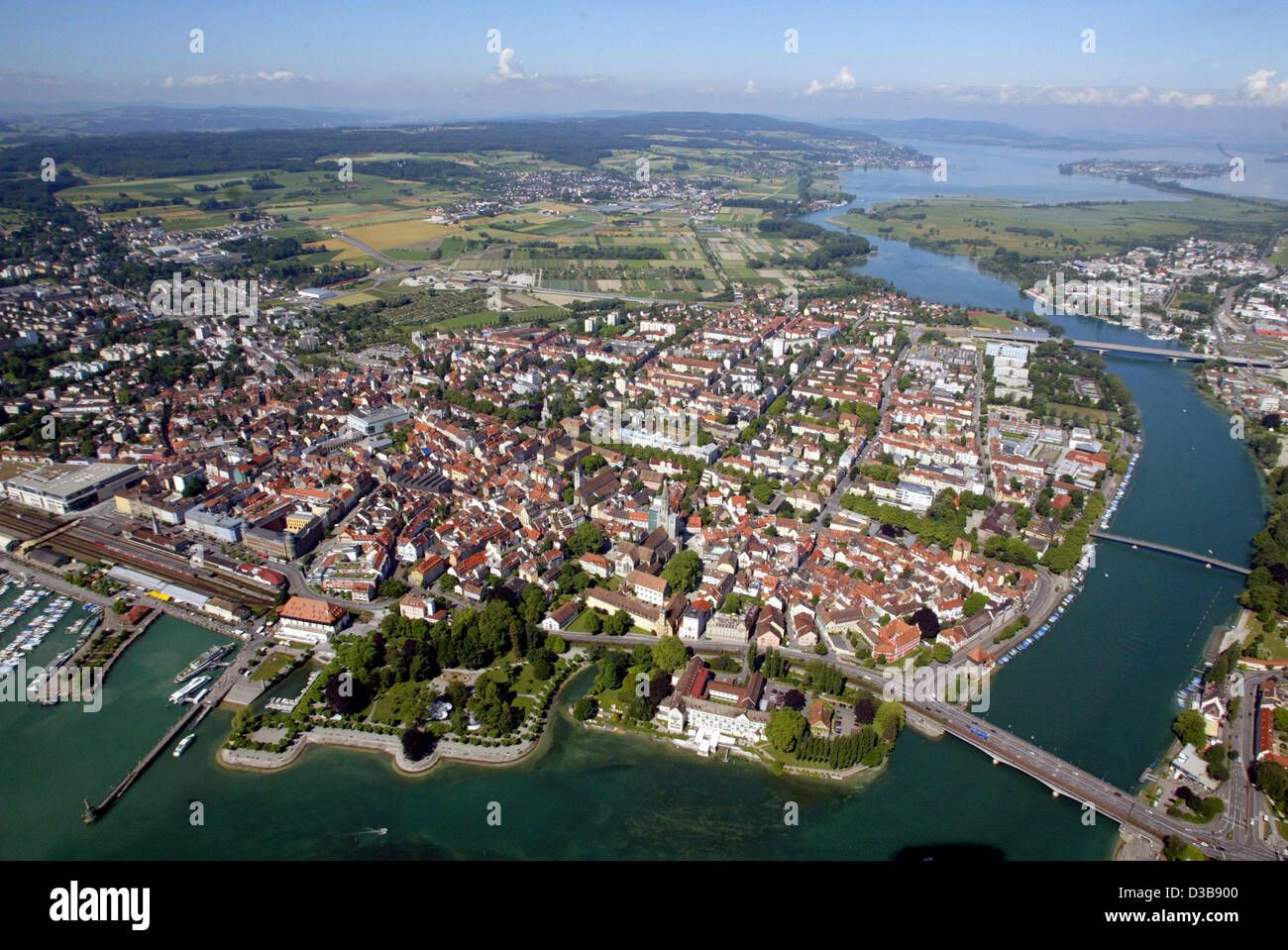 (dpa) - The aerial photo shows Konstanz, Germany, 3 July 2005. Stock Photo