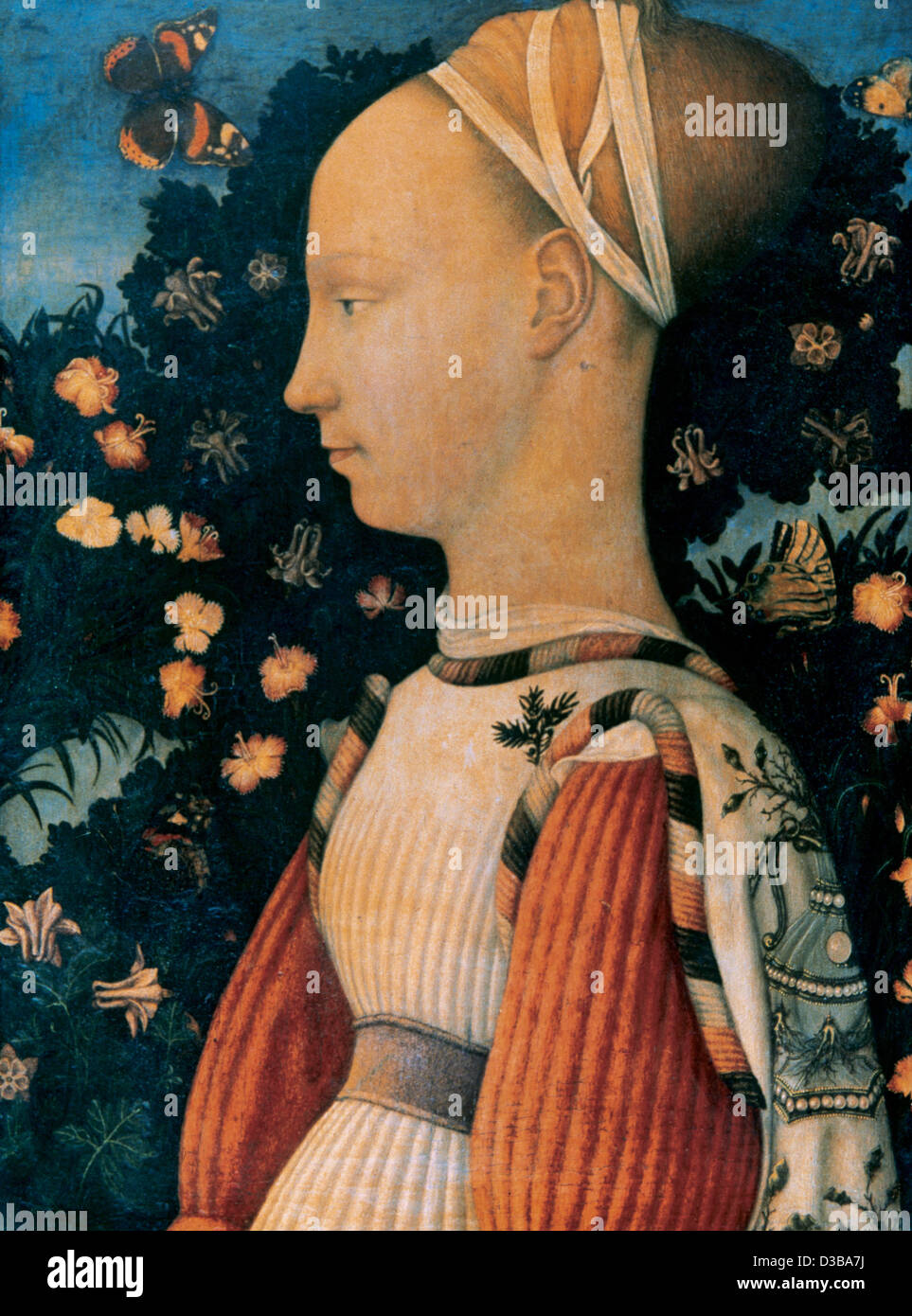 Pisanello (c. 1395-probably 1455). Italian painter. Portrait of a Princess of the House of Este. (1436-1449). Museum of Louvre. Stock Photo