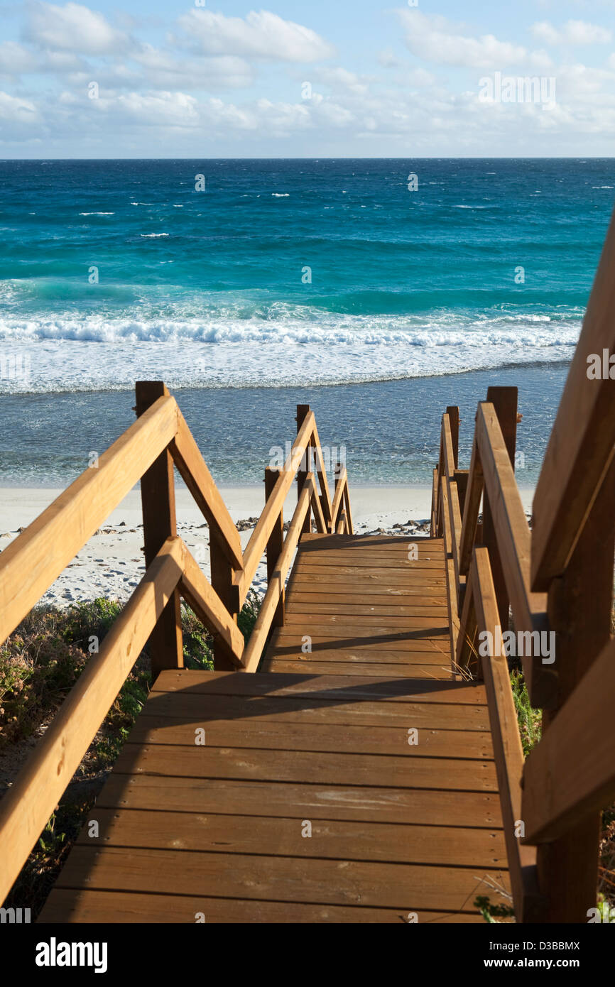 Boardwalk leading down to Salmon Beach. Esperance, Western Australia, Australia Stock Photo