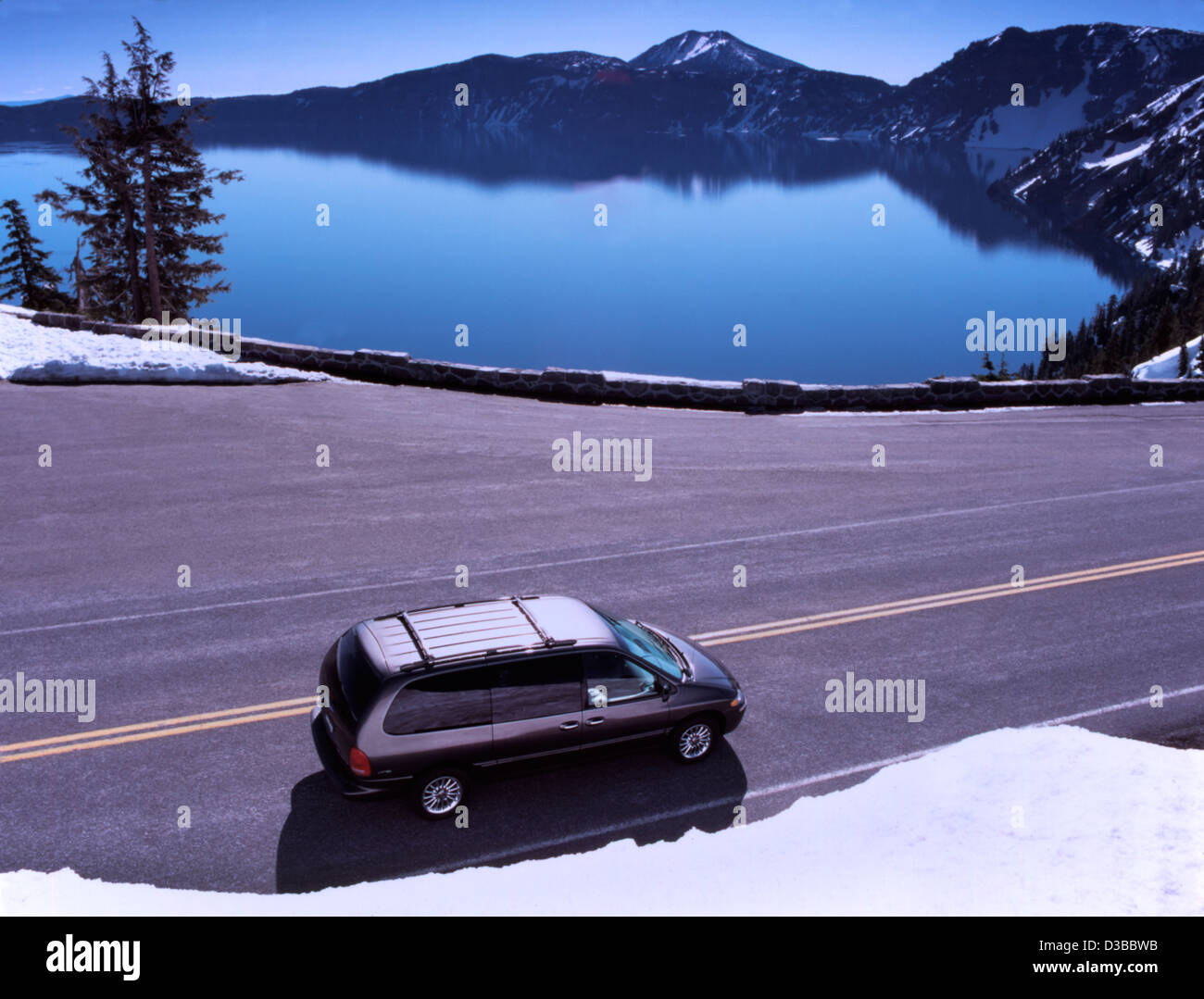 Chrysler Voyager MPV at Crater Lake Oregon USA Stock Photo