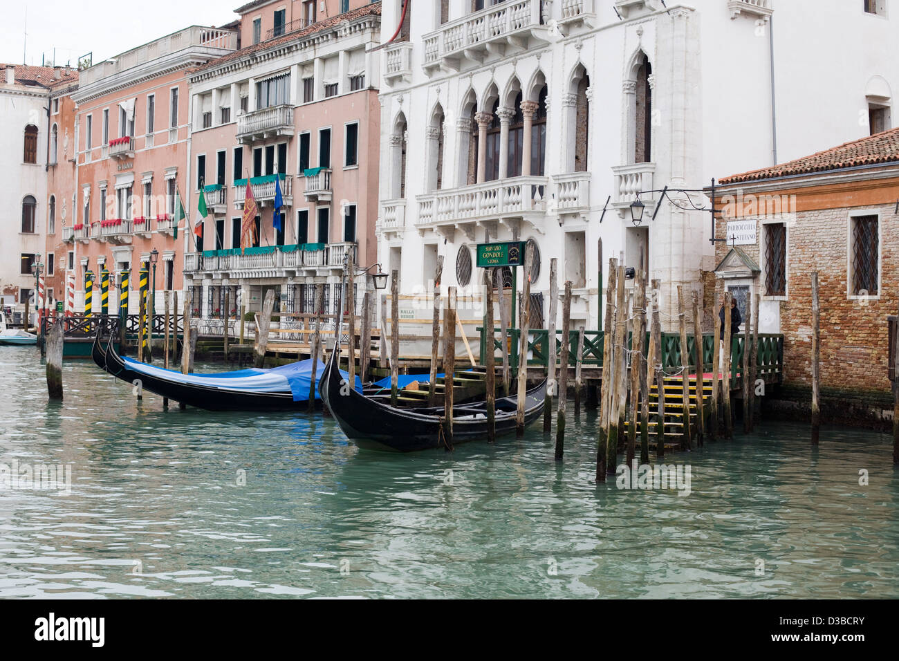 View along the Grand Canal of Sinking City Venice Italy Stock Photo Alamy