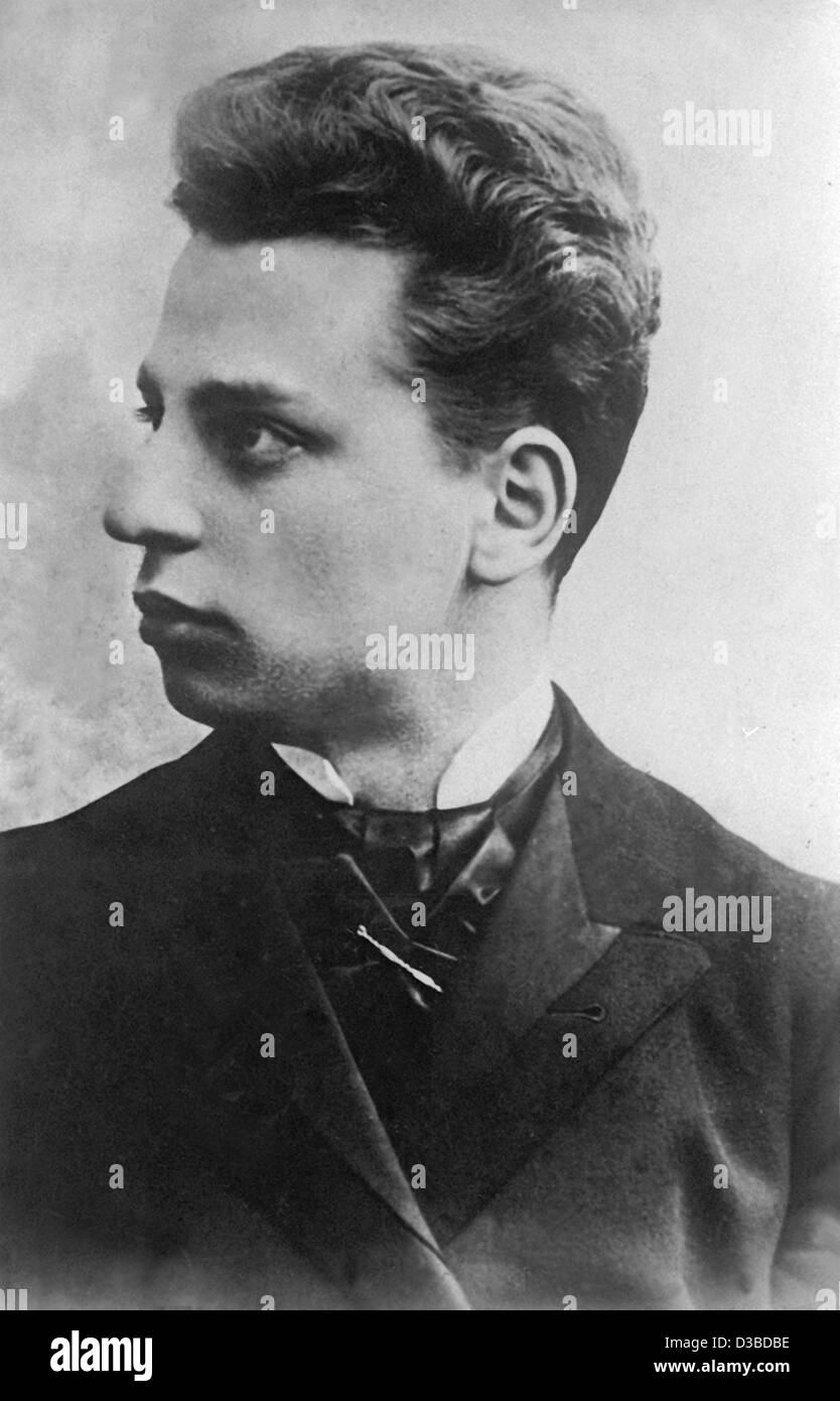 (dpa files) -  Attention: Photo ist mirror-reversed. Austrian poet Rainer Maria Rilke, pictured on a contemporary photo (undated filer). Rilke is one of the most important German language authors of the first half of the 20th century. He was born on 4 December 1875 in Prague and died on 29 December  Stock Photo