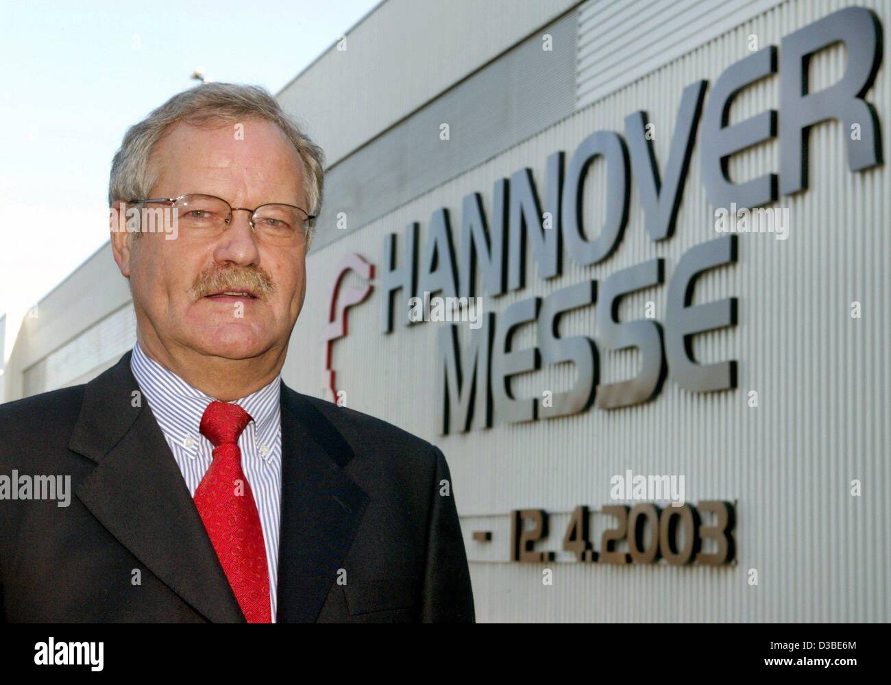 (dpa) - The designated director of the trade fair (Messe) in Hanover, Sepp D. Heckmann, poses on the fair grounds in Hanover, 17 January 2003. Stock Photo