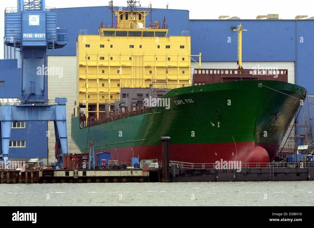 Dpa The Container Ship Ms Cape Fox Of The Type Pw 10 Teu Lies In The Dockyard Of The Peene Shipyard Wolgast In Wolgast Germany 23 May 03 The Ship Was