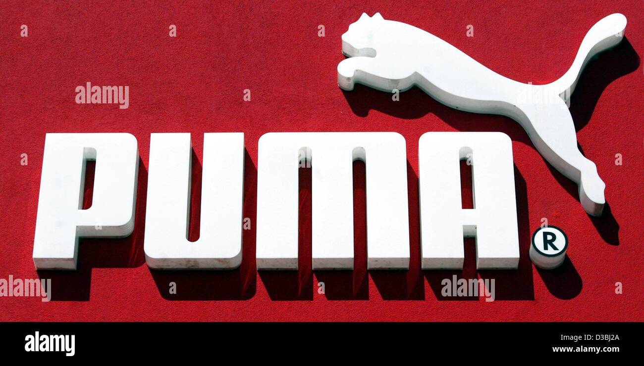 dpa) - The logo of the world's fourth largest sports gear manufacturer PUMA,  pictured in Herzogenaurach, Germany, 16 April 2003. Puma, the German maker  of sportswear and equipment, has again raised its
