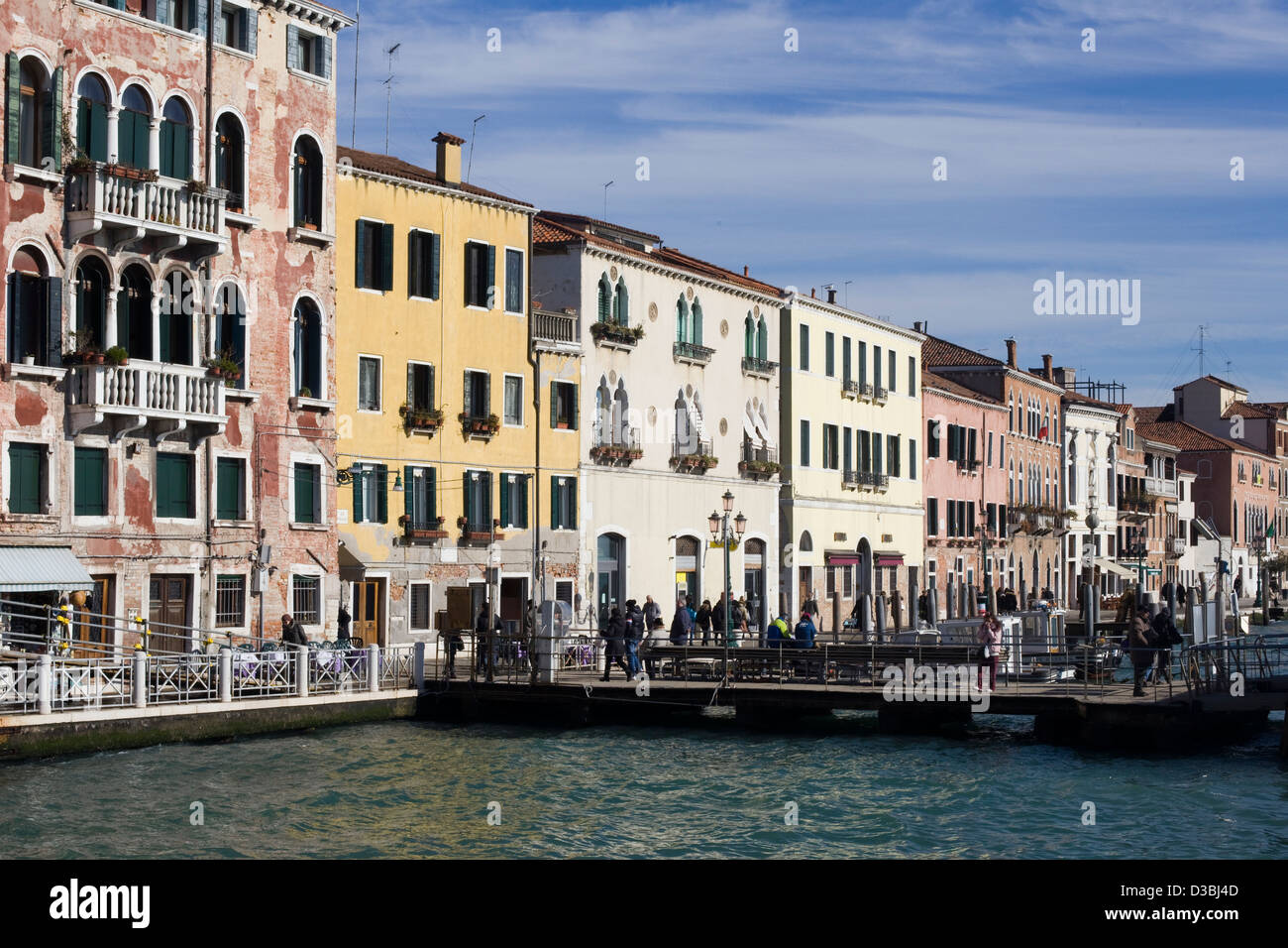 View along the Grand Canal of Sinking City Venice Italy Stock Photo