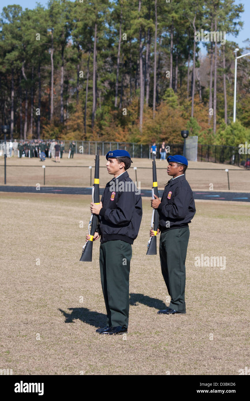 JROTC Drill Competition With Arms Stock Photo Alamy