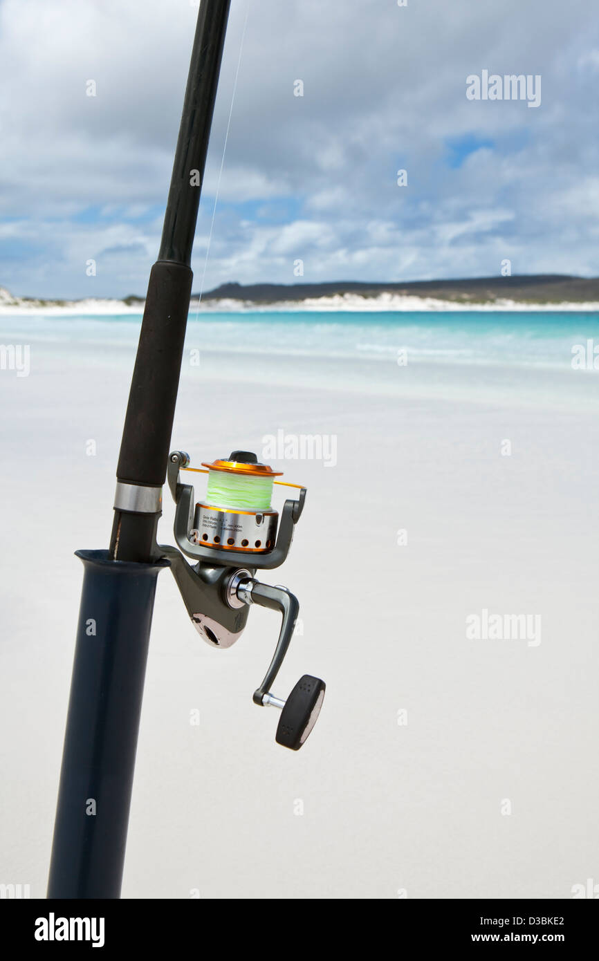 Beach fishing at Lucky Bay, Cape Le Grand National Park, Esperance, Western Australia, Australia Stock Photo