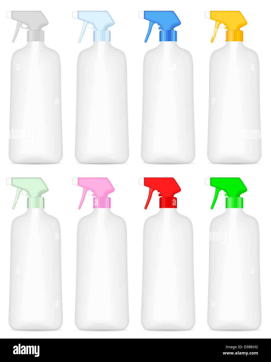Cleaning spray bottle set on a white background. Vector illustration ...