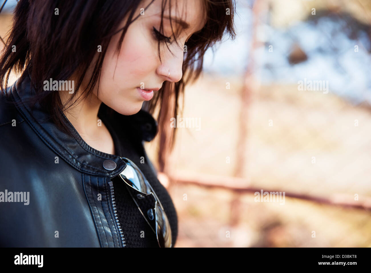 Alamy Rocker Young beautiful woman portrait, rocker wearing Stock Photo - Alamy