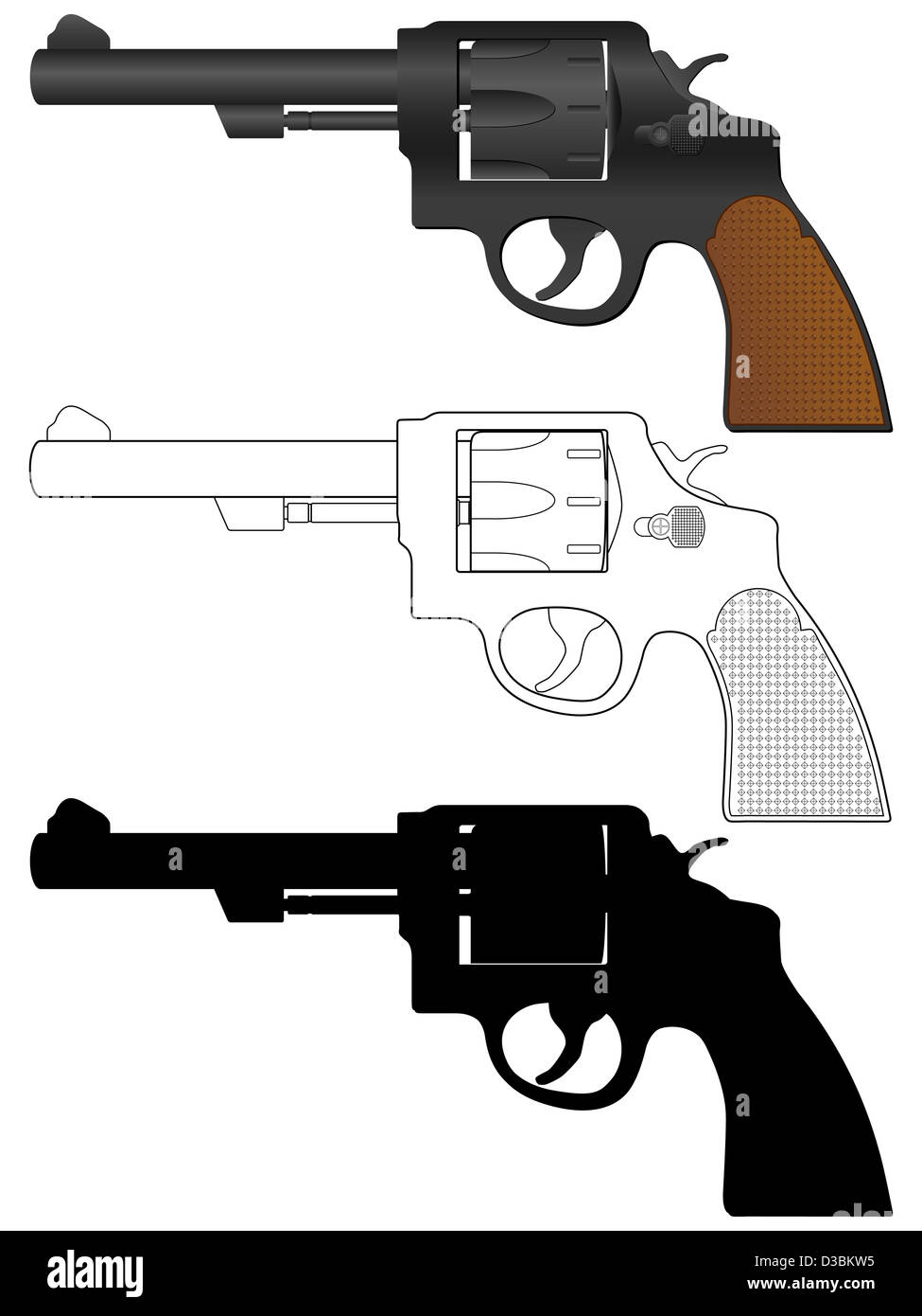 Revolver Template Vector Revolver set on a white background. Vector illustration Stock Photo - Alamy
