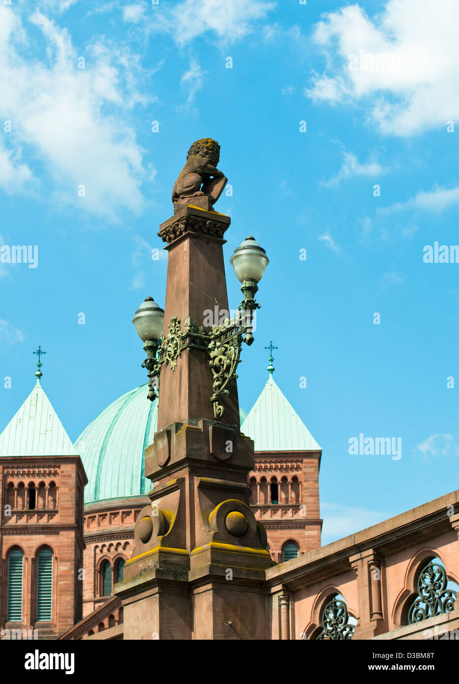 Strasbourg - France, Church, Alsace, Architecture, Old, Sandstone, Sky, Cathedral, Electric Light, Concepts And Ideas, Stock Photo