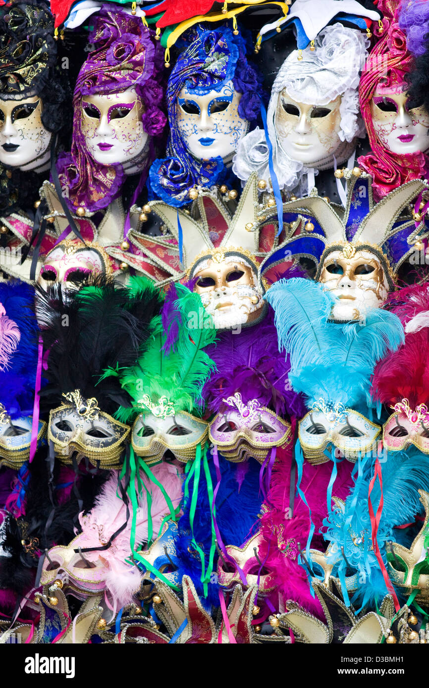 Venetian Bauta Masks on Sale in Venice Italy Stock Photo