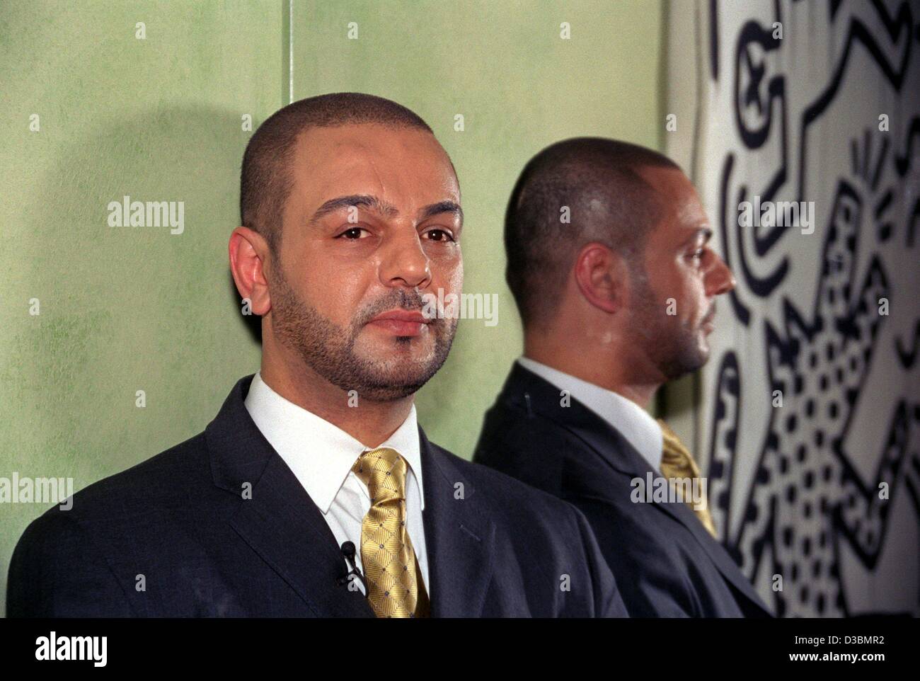 (dpa) - Iraqi author Latif Yahia pictured in Cologne, 11 February 2003. Together with author Karl Wendl he had published in 1994 the book 'I Was Saddam's Son'. In Iraq, Latif Yahia was forced with torture to act from 1987 to 1991 as 'Fidai' (body double, body guard and slave) of Udai Hussein, the el Stock Photo