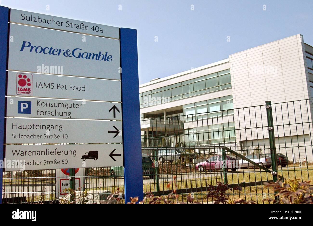 (dpa) - The German headquarters of the US consumer goods group Procter & Gamble is situated in Schwalbach, Germany, 18 March 2003. Procter & Gamble took over the German cosmetics corporation Wella. The US corporation has acquired 77.6 per cent of the Wella shares from family share holders, which equ Stock Photo