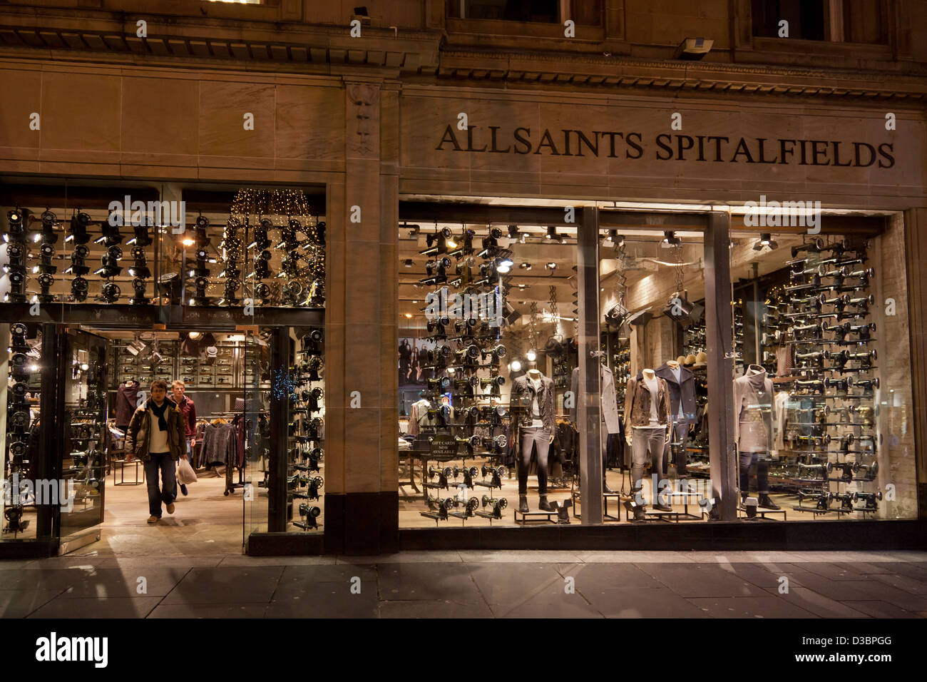Main Entrance And Window Display Of An All Saints Spitalfields Fashion 