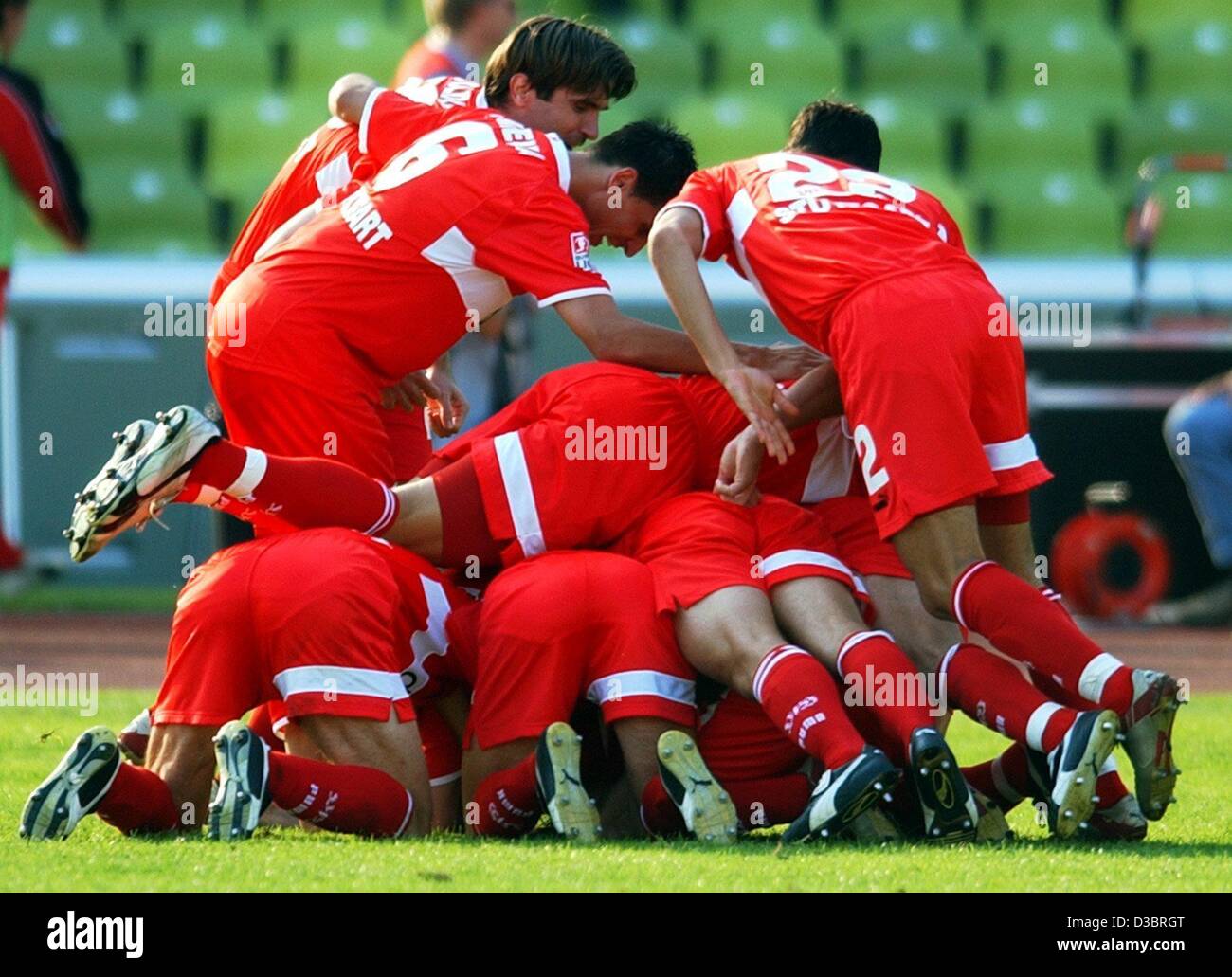 Sports spo soccer cheering throwing pitch germany hi-res stock ...