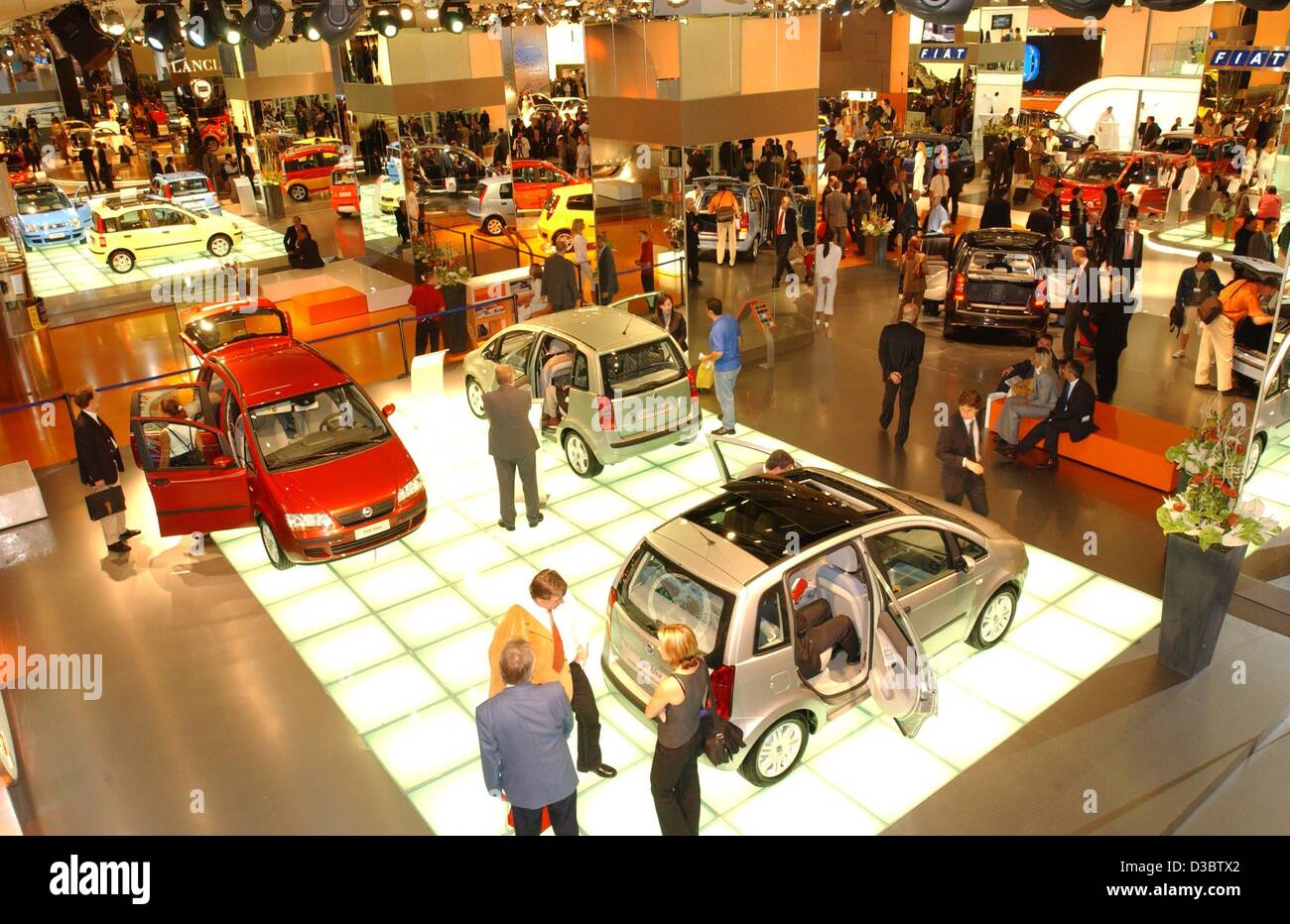 (dpa) - A view of the Fiat stand at the 60th IAA international car show in Frankfurt, Germany, 9 September 2003. Stock Photo