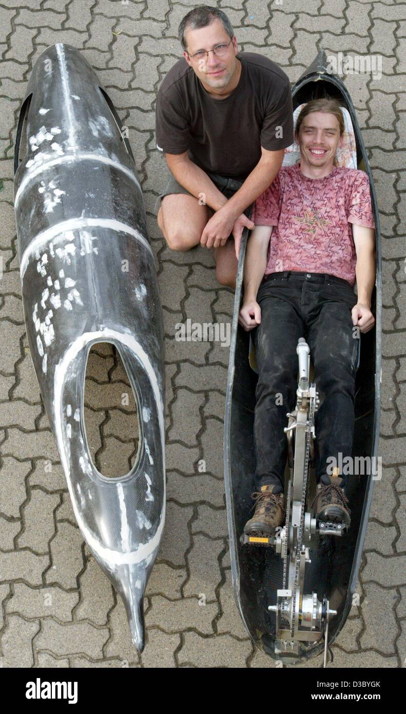 (dpa) This recumbent bike, built by engineer Frank Lienhard (lying