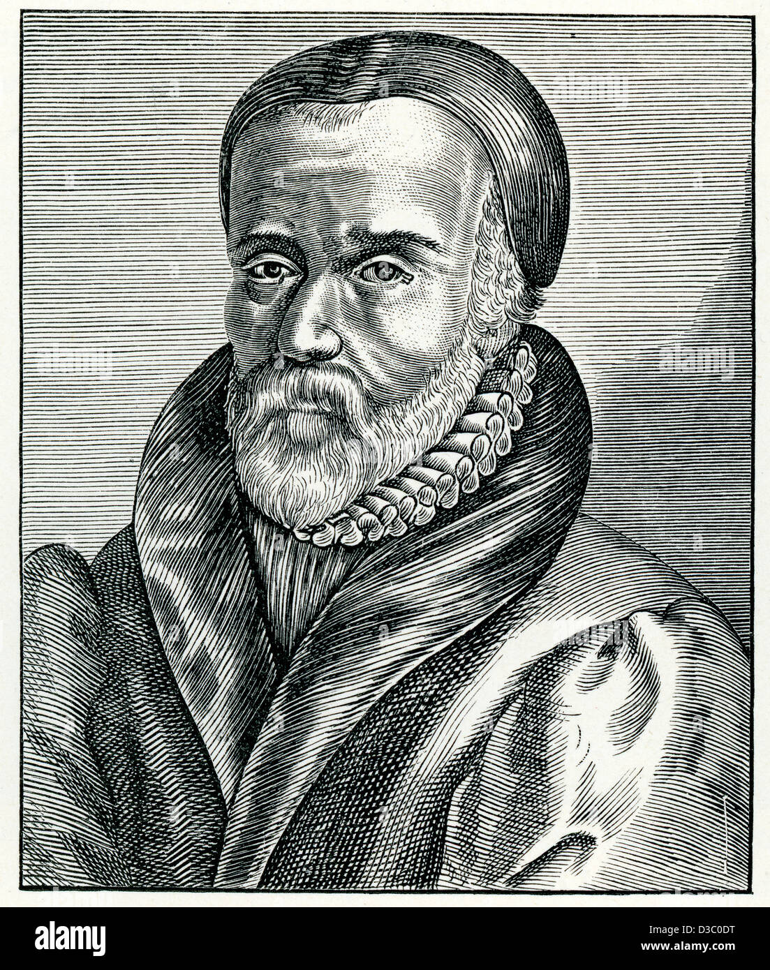 Engraving after Hollad, Heroologia, of William Tyndale an English scholar who became a leading figure in Protestant reformation Stock Photo