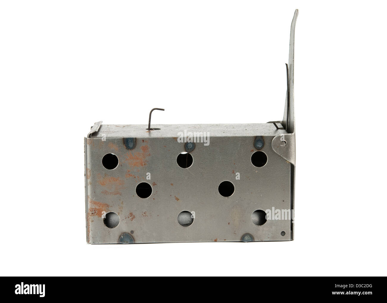 metal mousetrap on a white background Stock Photo