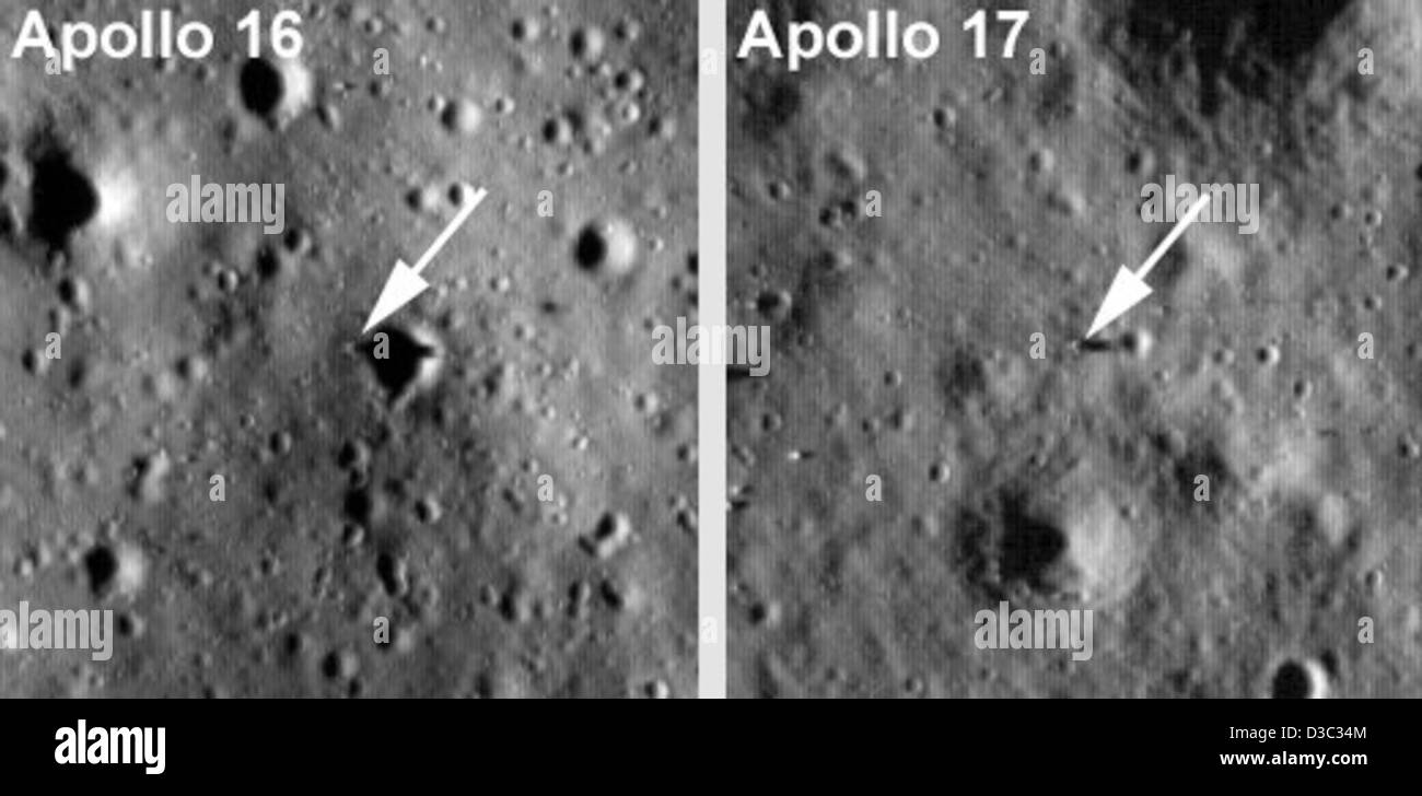 LRO Sees Apollo Landing Sites (NASA, Moon, 7/17/09) Stock Photo