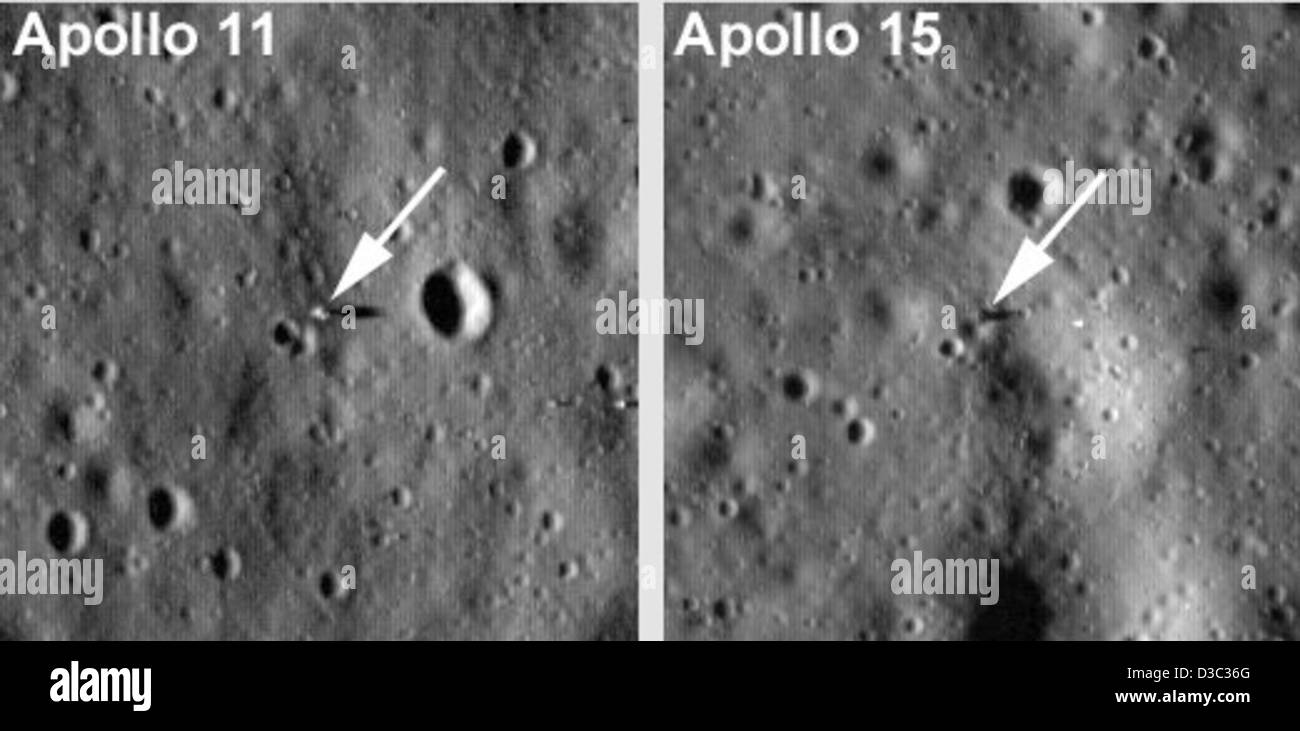 LRO Sees Apollo Landing Sites (NASA, Moon, 7/17/09) Stock Photo