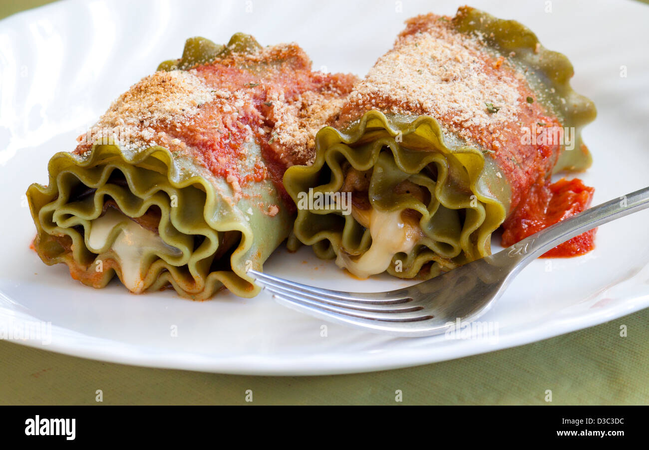 Vegetable lasagna with eggplant and mozzarella Stock Photo Alamy