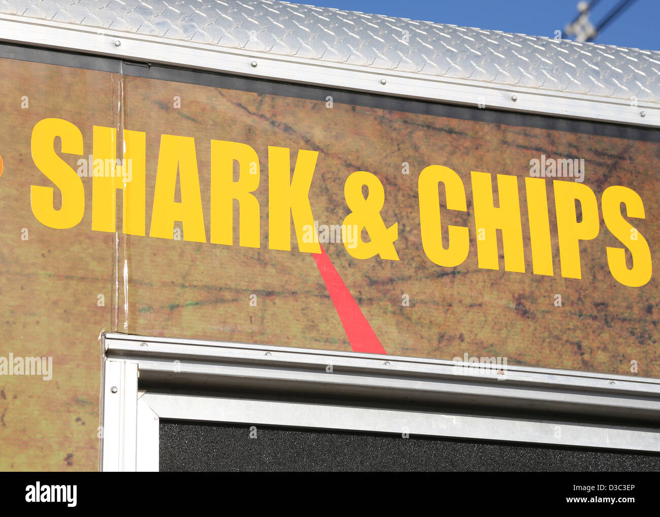 CARIBBEAN SHARK AND CHIPS RESTAURANT MENU SIGN,ST.VINCENT Stock Photo Alamy
