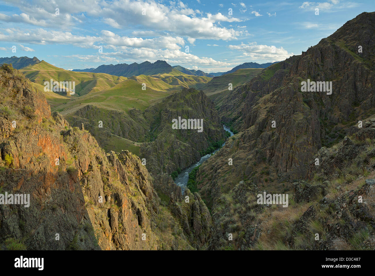 Sunrise over the Imnaha River Canyon, Oregon, USA. Spring Stock Photo