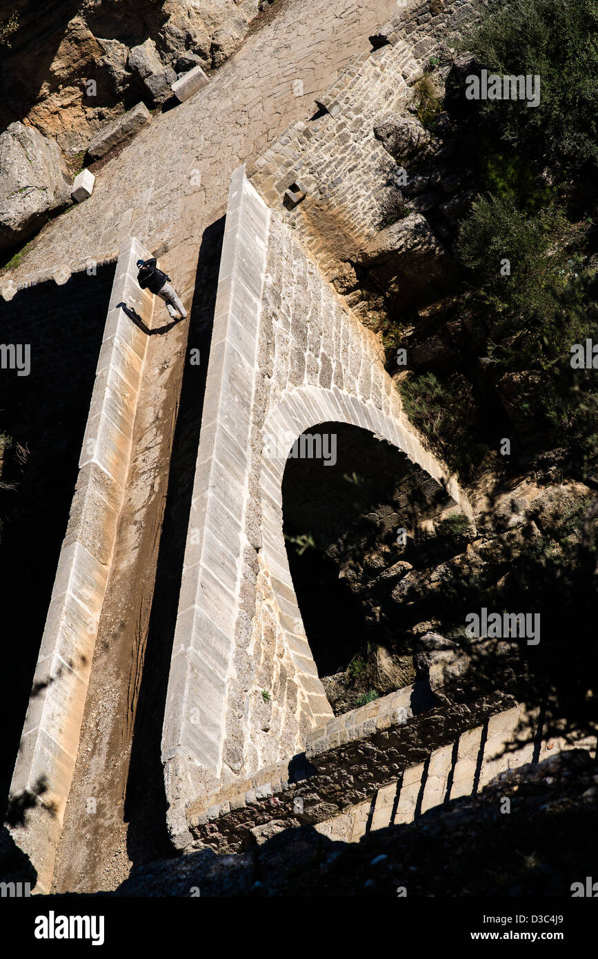 Roman bridge over the Koprulu Canyon , southern Turkey Stock Photo