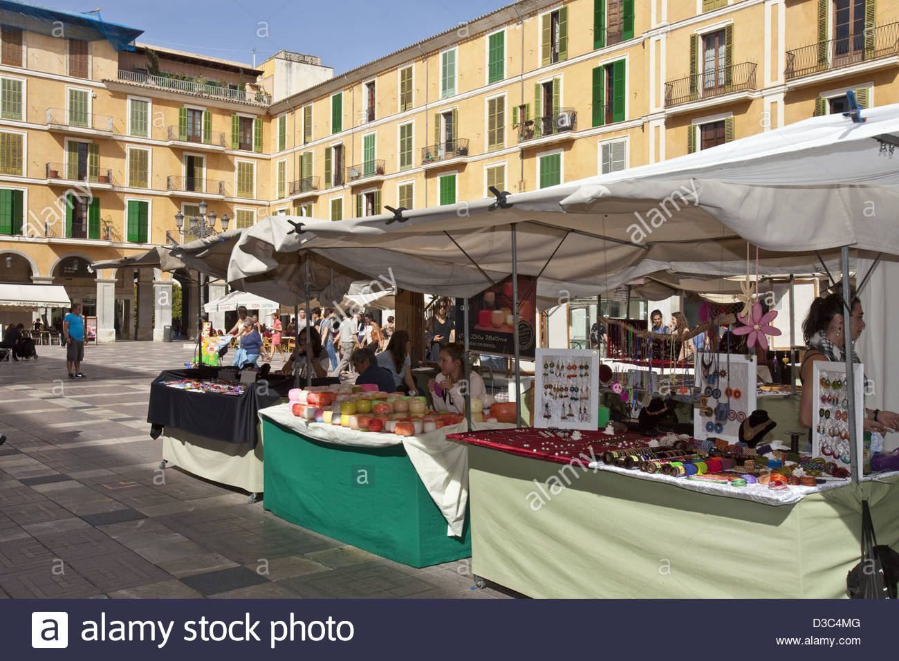 Street Market Plaza Mayor Palma De Mallorca Spain Stock Photo