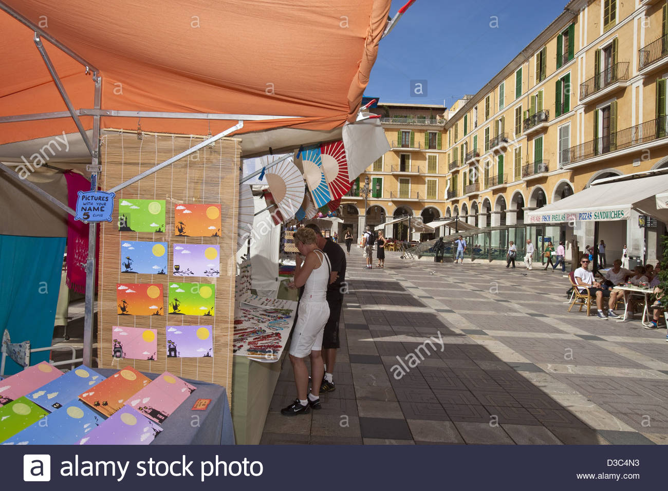 Street Market Plaza Mayor Palma De Mallorca Spain Stock Photo
