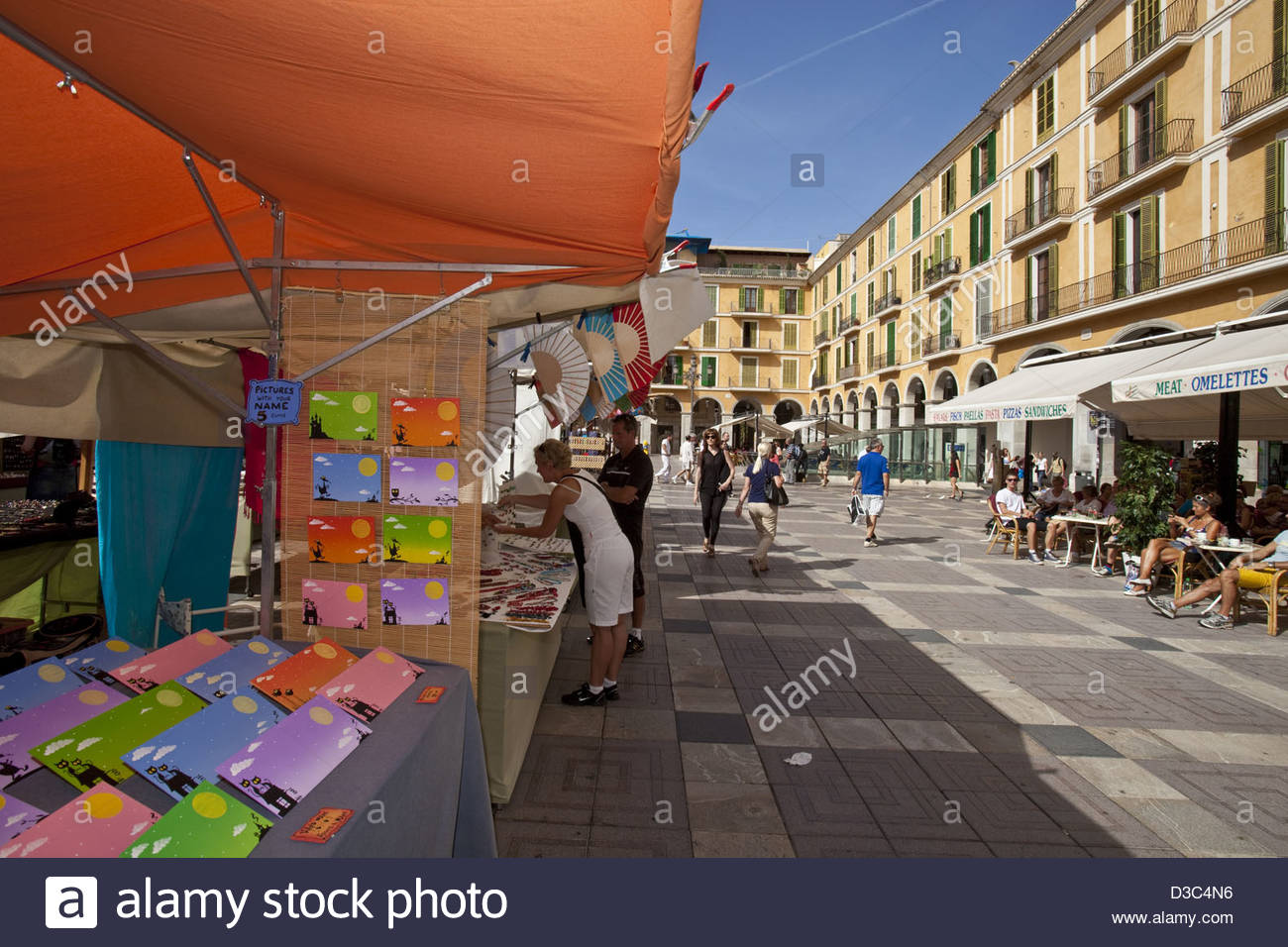 Street Market Plaza Mayor Palma De Mallorca Spain Stock Photo
