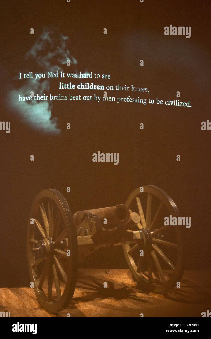 A display about the Sand Creek Massacre at the History Colorado Center