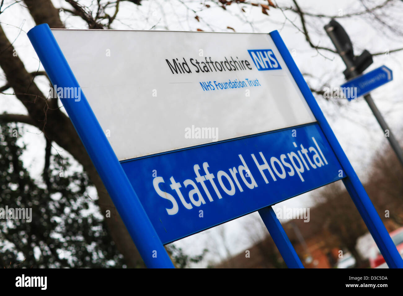 Stafford Hospital signage, Stock Photo