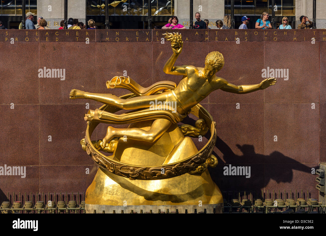 Gold Statue Rockefeller Plaza, Manhattan, New York Stock Photo Alamy
