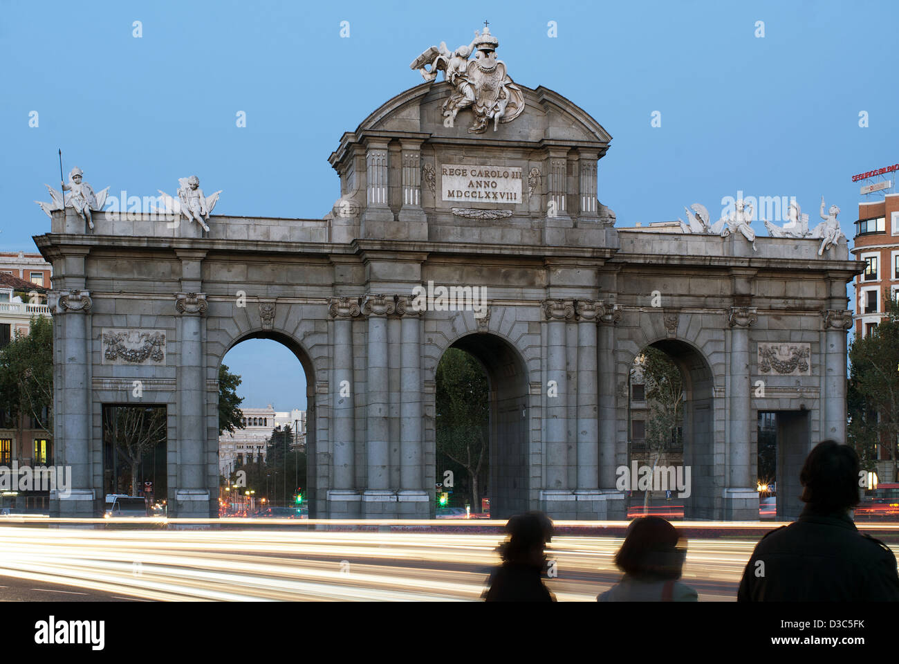 Madrid, Spain, the Puerta de Alcala in the Plaza de la Independencia Stock Photo