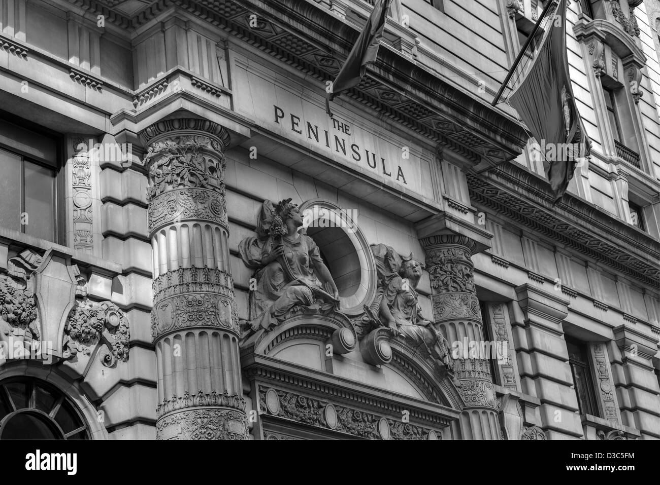 The Peninsula Hotel Entrance In Manhattan,  New York Stock Photo