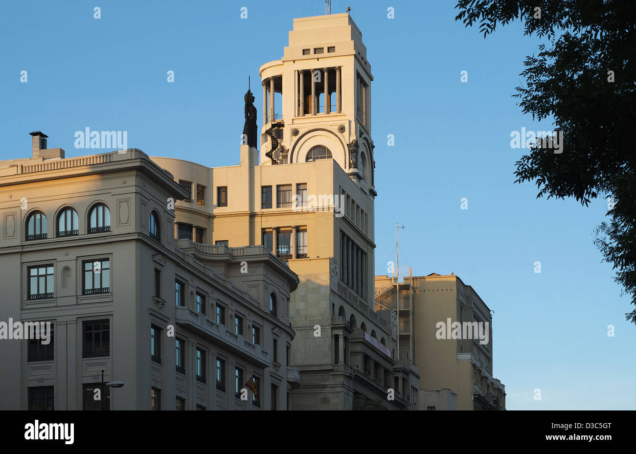 Madrid, Spain, an Art Deco buildings on the Gran Via Stock Photo