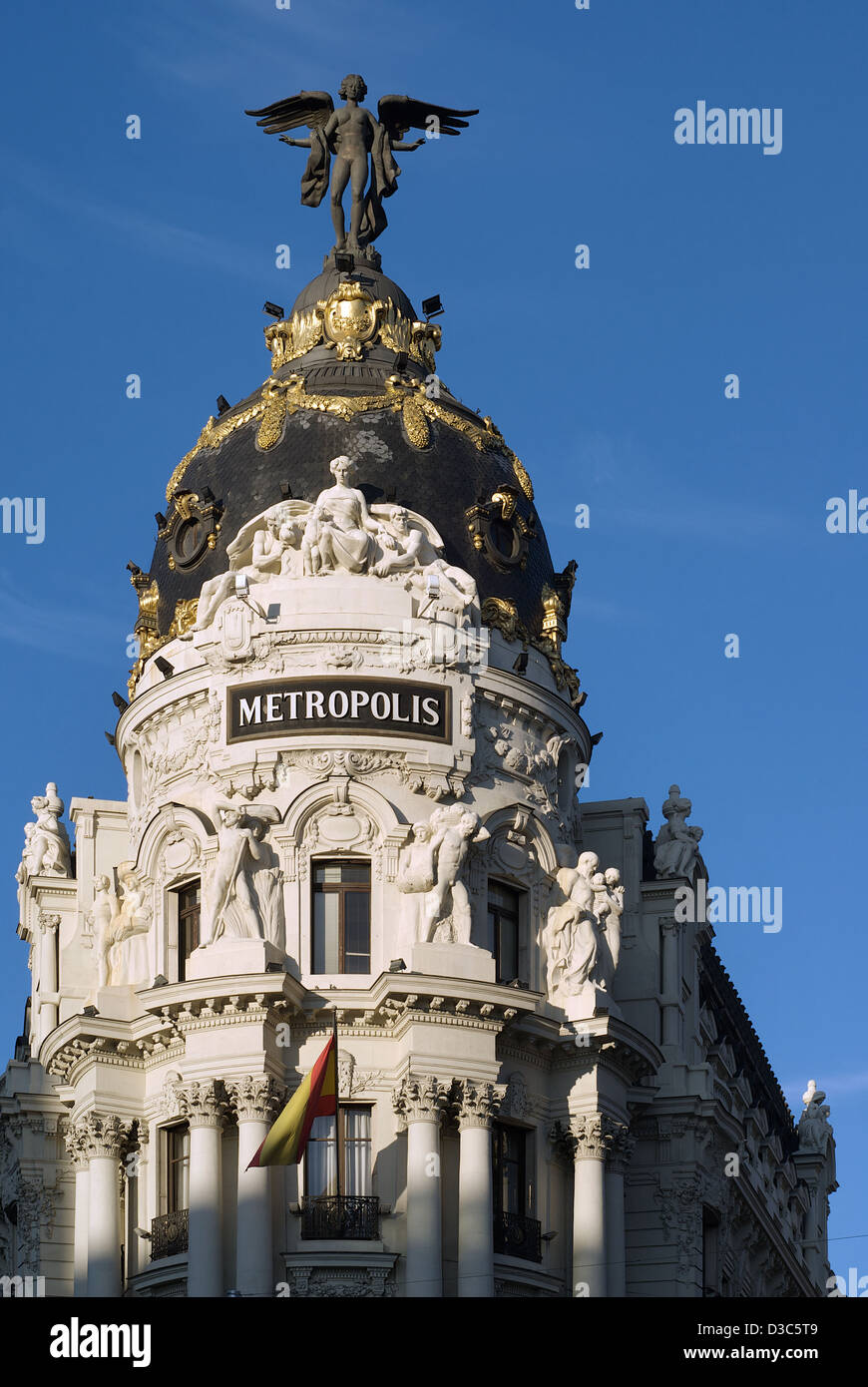 Madrid, Spain, the Edificio Metropolis on the Gran Via Stock Photo