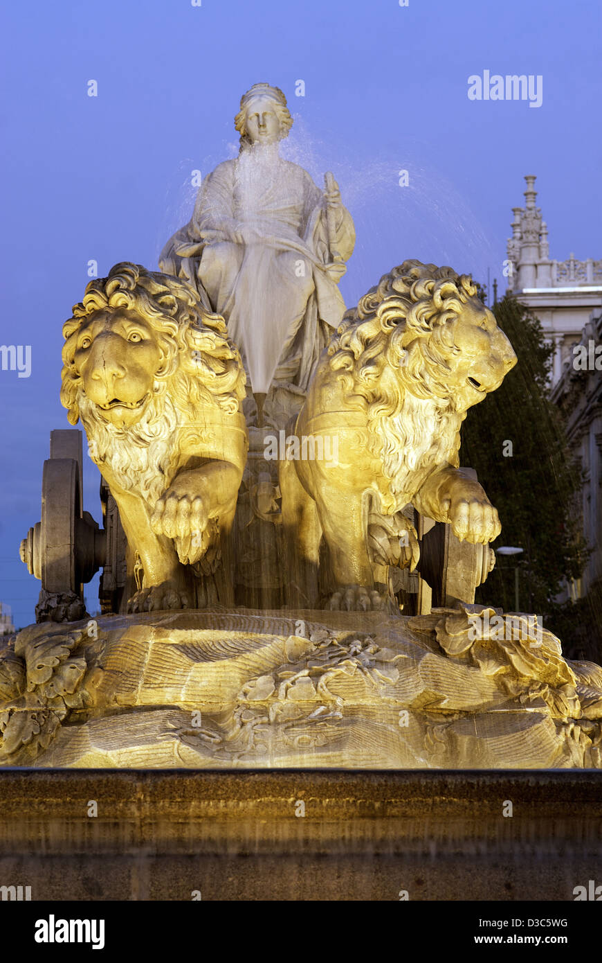 Madrid, Spain, the Cibeles fountain in the Plaza de Cibeles Stock Photo