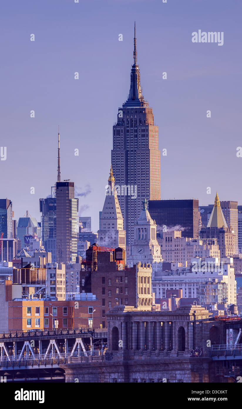 Manhattan, New York City Skyline With Empire State Building Stock Photo ...