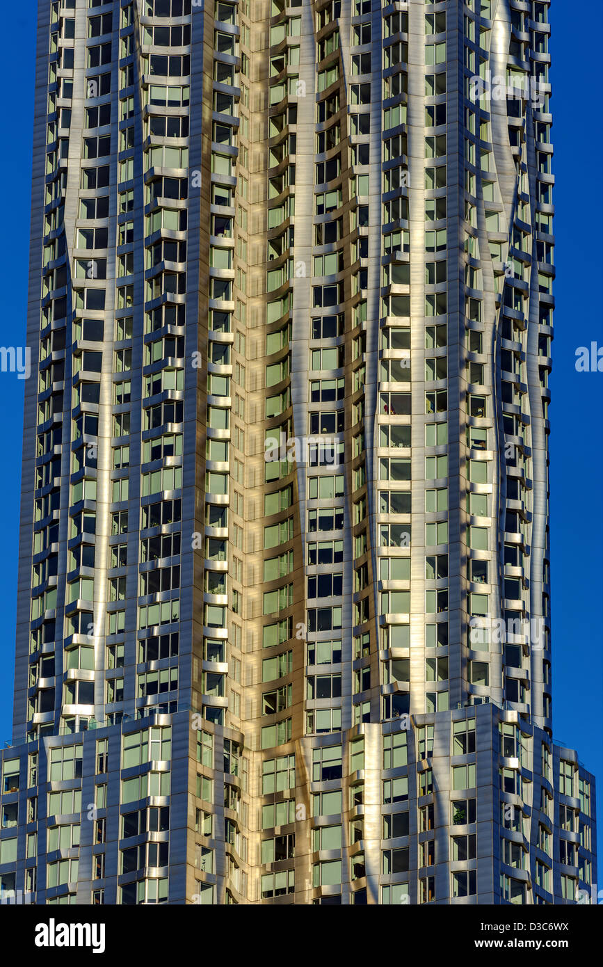 Detail Of The Gehry In New York, Apartment Building In Lower Manhattan New York City USA Stock Photo