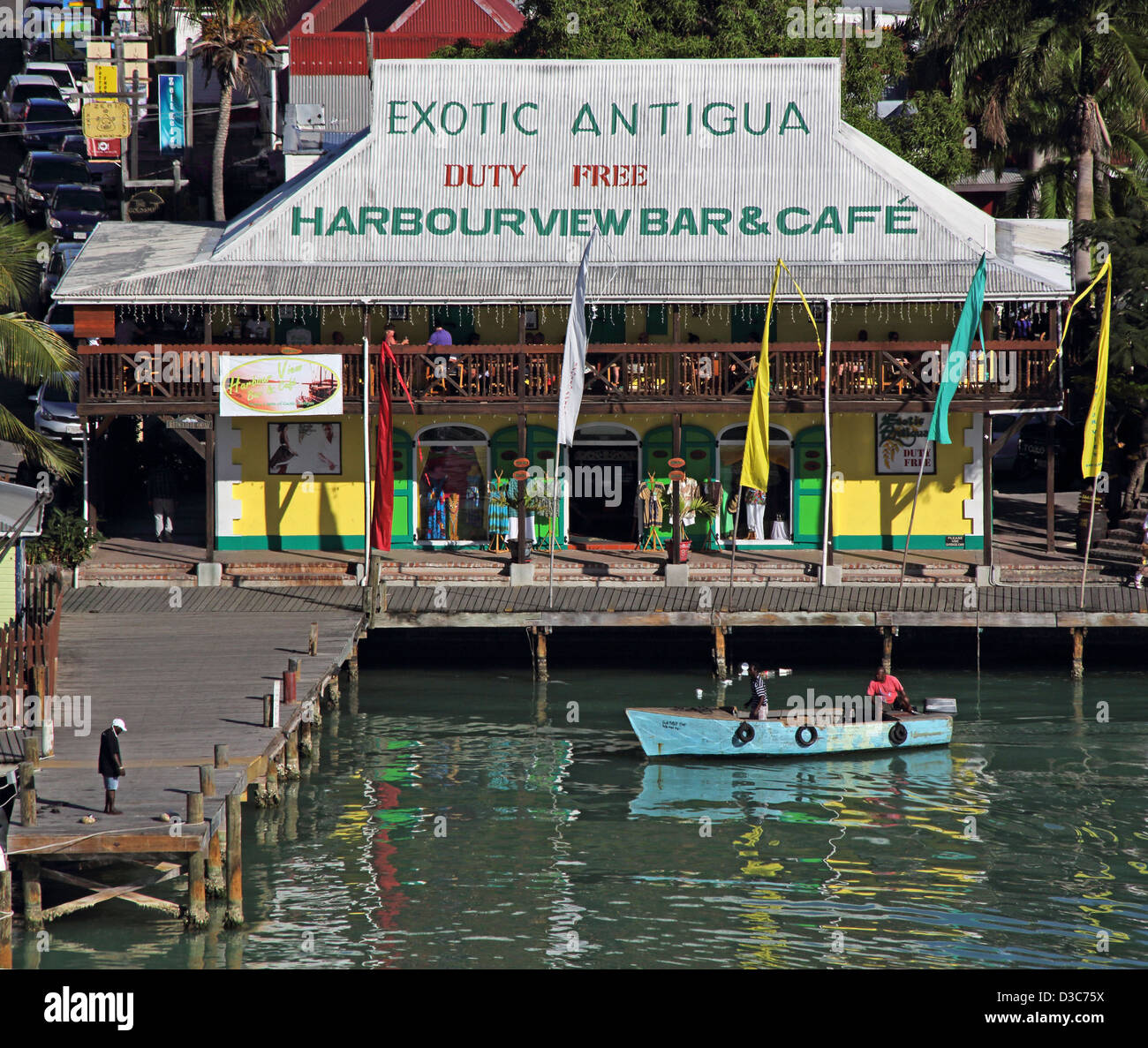 CARIBBEAN BAR AND CAFE,ST.JOHN,ANTIGUA Stock Photo